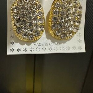 Gold and Silver Crystal Earrings